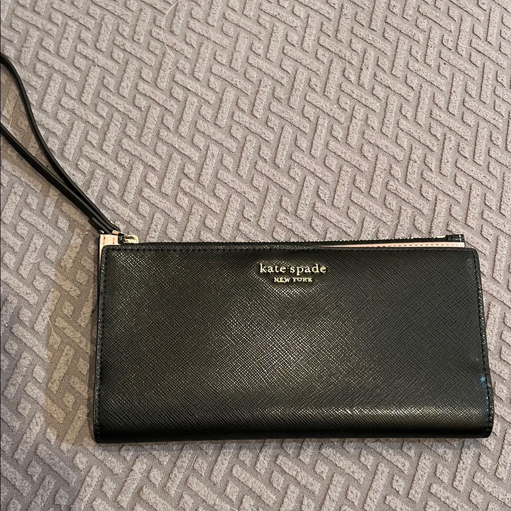 Kate Spade Black Saffiano Leather Wristlet